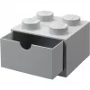 LEGO galda atvilktne 4, uzglabāšanas kaste pelēka, ar radzēm