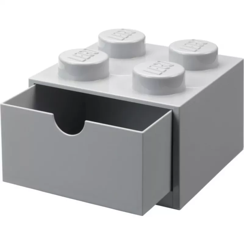 LEGO galda atvilktne 4, uzglabāšanas kaste pelēka, ar radzēm