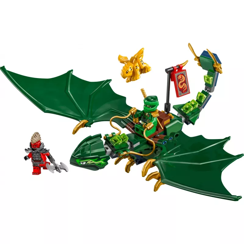 Konstrukciju rotaļlietu komplekts LEGO NINJAGO 71829 Lloyd's zaļa Forest Dragon, 128 gabali, 2 minifigūras, vecumam no 6 gadiem