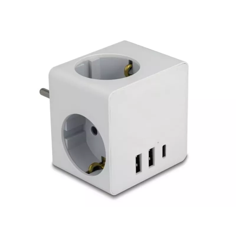 Strāvas adaptera spraudnis Type F DeLOCK 11496 2 USB porti 5V 2.4A 3A