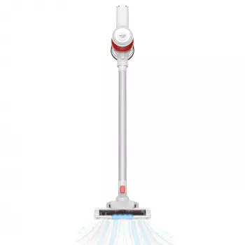 Bezvadu putekļsūcējs Adler AD 7051 — 300 W maks., 22,2 V baterija, 0,6 L bezmaisa, nerūsējošā tērauda caurule, EPA F8, LED gaisma, balts/sarkans