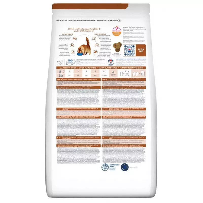 HILL'S PD K/D Kidney + Mobility Chicken - sausā kaķu barība - 3kg