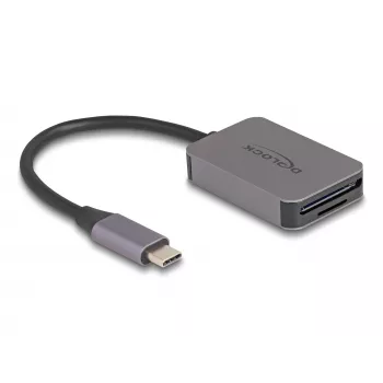 DeLOCK USB Type-C karšu lasītājs alumīnija SD Micro SD 5000 Mbit/s
