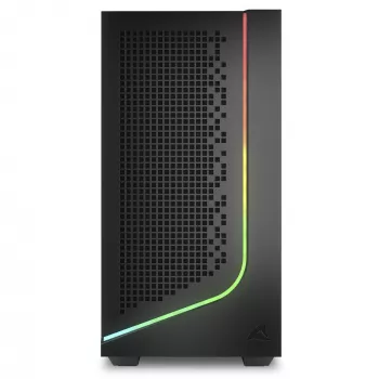 PC korpuss Sharkoon J1000 ARGB mATX — vidus torņa mikro-ATX šasija ar ARGB apgaismojumu