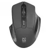 Bezvadu optiskā pele DEFENDER Datum MB-345 RF, piemērota abām rokām/labroču, 1600 DPI, 3 pogas, USB RF uztvērējs, melna