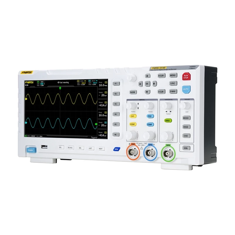 Oscilloscope Signal Generator Fnirsi 1014D 2-in-1 — 100 MHz joslas platums, 1 GS/s diskretizācijas frekvence