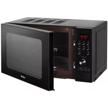 Amica AMGF20E1GB mikroviļņu krāsns ar plakanu virsmu un grilu, 20 l, 700 W, melna