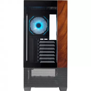Cooler Master Elite 690 PC korpuss, Midi-Tornis, ATX, rūdīts stikls - 4x ARGB ventilators, koks, melns