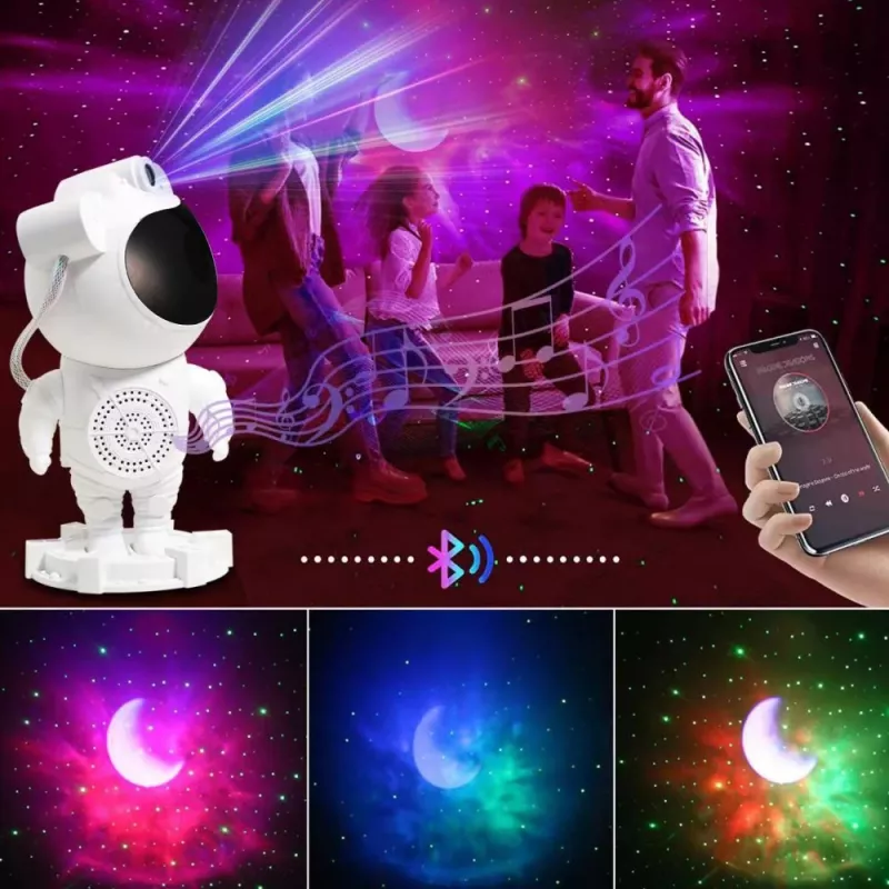 Zvaigžņu projektora lampa Hawk HW-STAR01 ar iebūvētu skaļruni — galaktikas gaismas projektors