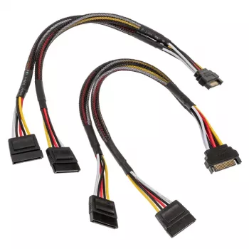 Akasa SATA strāvas Y-kabelis - 30cm 2-gab. iepakojumā - Kabelis - Digitālais/Datu