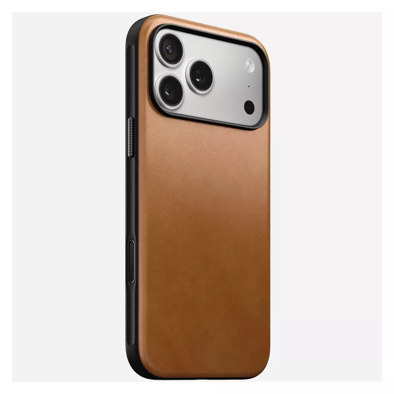 Mobilā tālruņa maciņš Nomad Modern Leather Case Cover iPhone 17 Pro Max, 17,5 cm (6,9 collas), iedeguma krāsa, āda + PC/TPU