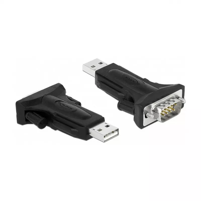 Seriālais kabelis DeLOCK 66286 USB Type-A DB-9 melns 0,8 m
