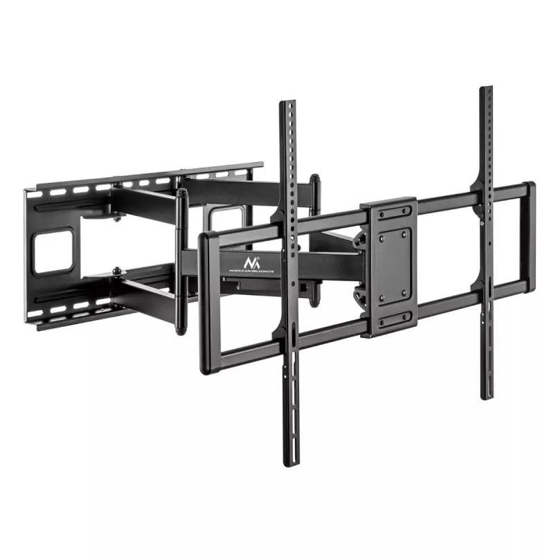 Maclean MC-482 TV sienas stiprinājums 60-120 collu plakanajiem un izliektajiem televizoriem līdz 120 kg max. VESA 900x600 grozāms, slīpums un pagrieziens, universāls TV stiprinājums