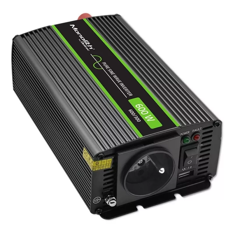 Qoltec Monolith strāvas adapteris Auto 600 W Melns