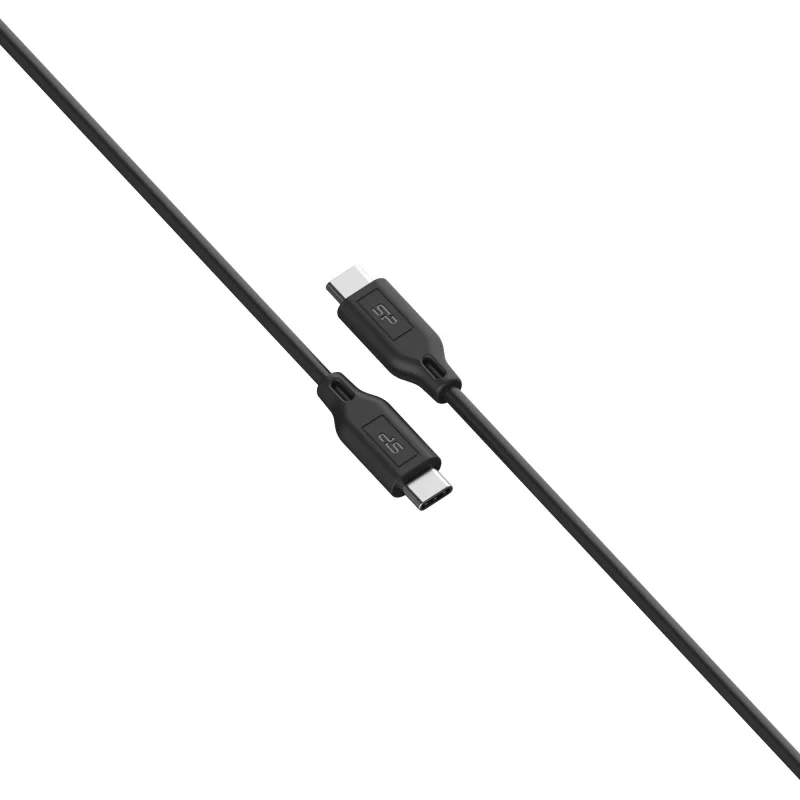 USB kabelis Silicon Power LK15CC 1m USB-C melns 0,48 Gbit/s