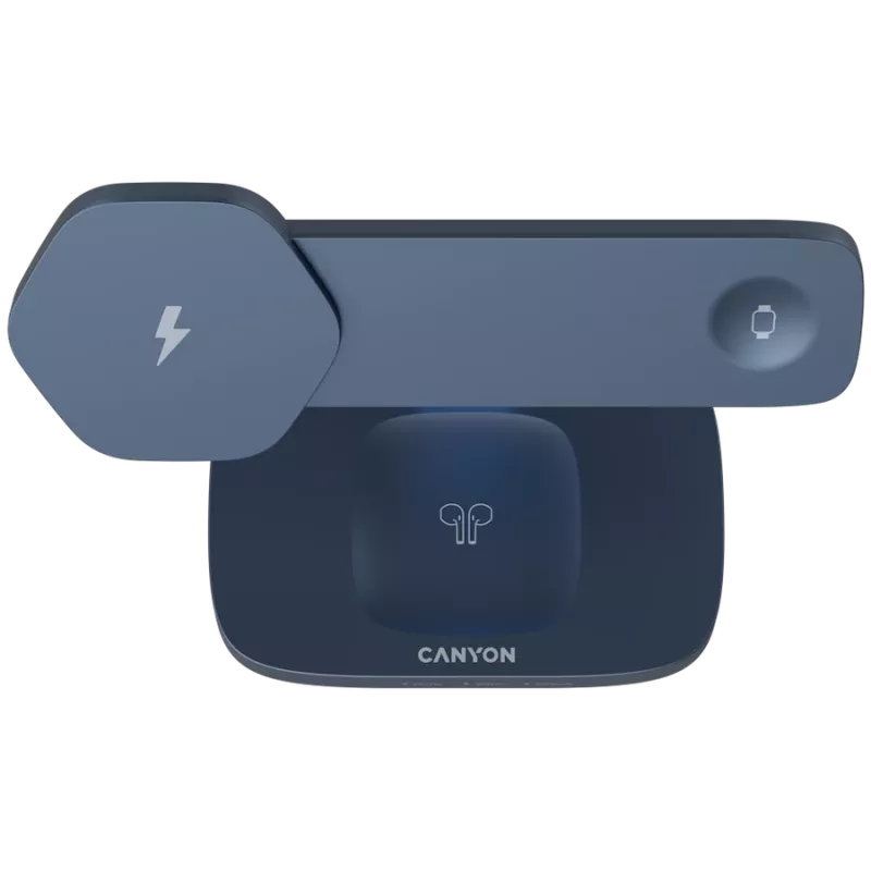 Bezvadu uzlādes statīvs CANYON WCS-310 Canyon tumši pelēks – Qi saderīgs vertikāls lādētājs