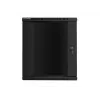 Lanberg pie sienas montējams instalācijas korpusa skapis 19 inch 15U 600x600 mm melns (stikla durvis)