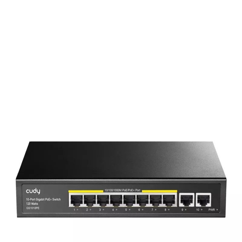 Cudy GS1010PE tīkla komutators Gigabit Ethernet 10 porti PoE Melns