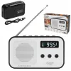 Pārnēsājamais ciparu radio Adler AD 1907 — AM/FM, ciparu uztvērējs, modinātājs, USB-C, 600 mAh baterija, LCD, 20 atmiņas vietas, teleskopiskā antena