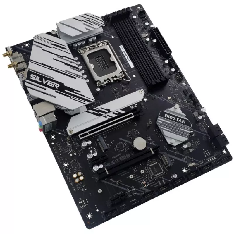 Biostar B760A-SILVER mātesplate, Intel B760, LGA 1700, ATX, DDR5