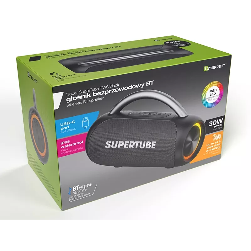 TWS austiņas TRACER SuperTube TRAGLO47727 Bluetooth, ievietojamās, melnas
