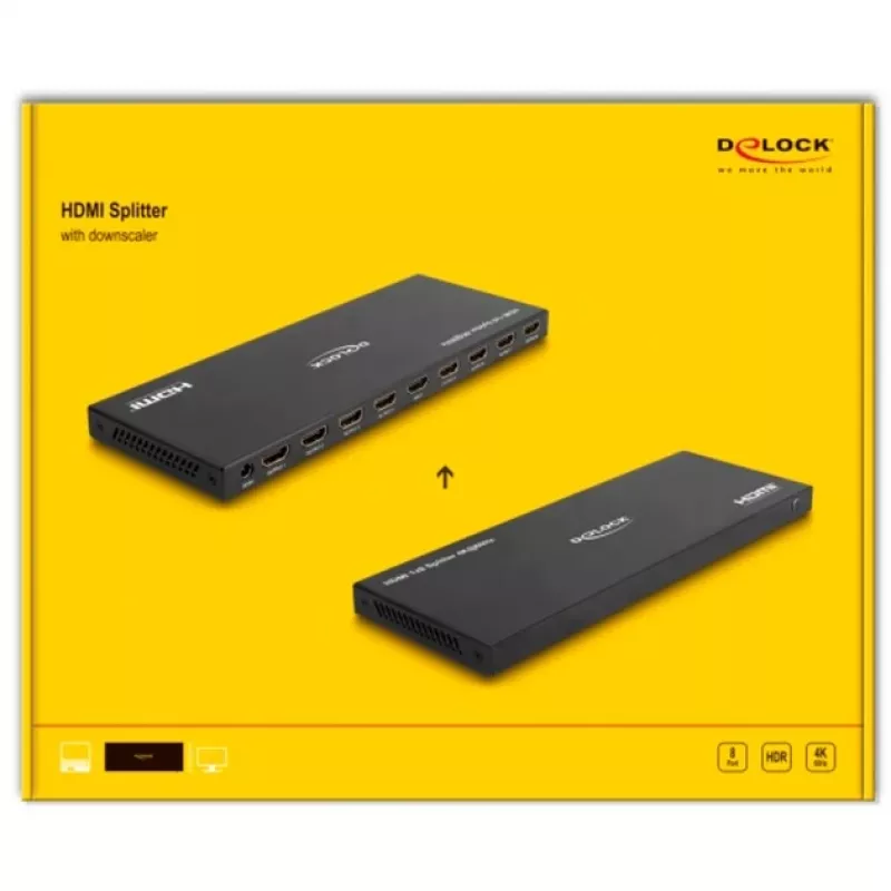 DeLOCK HDMI sadalītājs 1 x HDMI ieeja uz 8 x HDMI izeja 4K 60 Hz