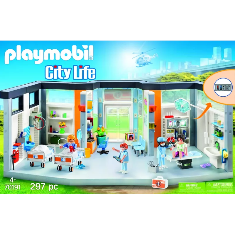 Rotaļlietu figūra Playmobil 70191 Mēbelēta slimnīcas nodaļa 297 gabali