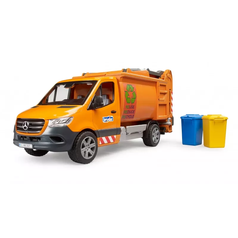 BRUDER modelis MB Sprinter pašvaldības atkritumu vedējs BR-02682, mēroga rotaļu kopija