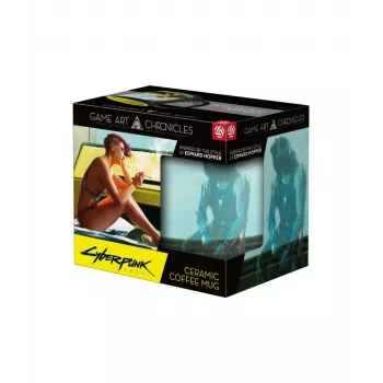 Heat Reveal Mug Good Loot Cyberpunk 2077 Game Art Chronicles - V & Edward Hopper 450 ml Melna, dzeltena