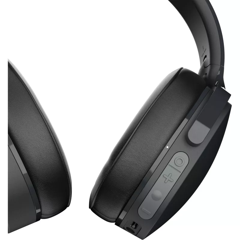 Austiņas Skullcandy Hesh Evo — vadu un Bluetooth 5.0, 36 h akumulators, USB-C, 3,5 mm, salokāmas, trokšņu slāpēšana, melnas