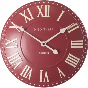 NeXtime klok 3083ro London Roman, Ø34.5 cm, Sienas, Sarkans/ Balts