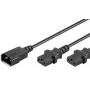 Microconnect PE061318 strāvas kabelis melns 1,8 m C14 savienotājs 2 x C13 savienotājs