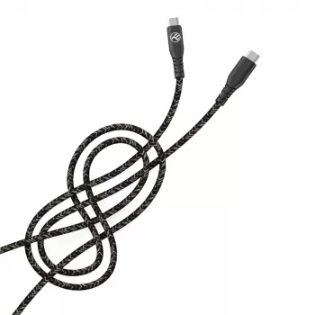 USB Type-C uz Type-C datu kabelis Tellur TLL155471, 1 m, 3 A, 60 W PD, neilona pinums, melns