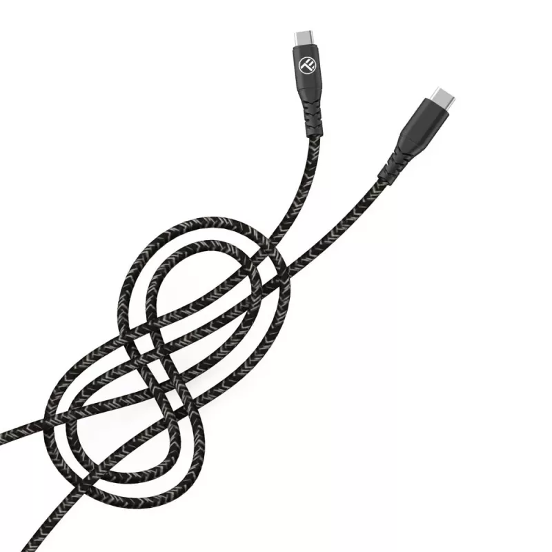 USB Type-C uz Type-C datu kabelis Tellur TLL155471, 1 m, 3 A, 60 W PD, neilona pinums, melns