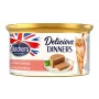Mīkstā kaķu barība butcher's Mousse Delicious Dinners ar lasi un garnelēm 85 g, olbaltumvielas 9,5%, tauki 4%