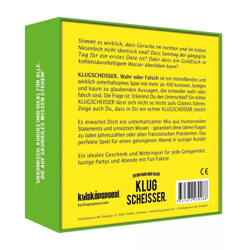Klugscheisser - True or False Edition, ballīšu spēle