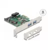 DeLOCK PCI Express x1 karte ar 2 x USB 3.2 Gen 1 Type-A + 1 x iekšējo 19 kontaktu savienotāju