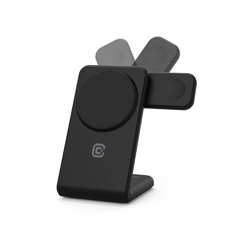 Iekštelpu lādētājs Crong CRG-MSPS-BLK viedpulkstenim melns Lightning USB bezvadu