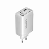 CANYON lādētājs OnCharge 65RC ar iebūvētu USB-C kabeli 65W, 1x PD, 1x QC, ES spraudnis, balts