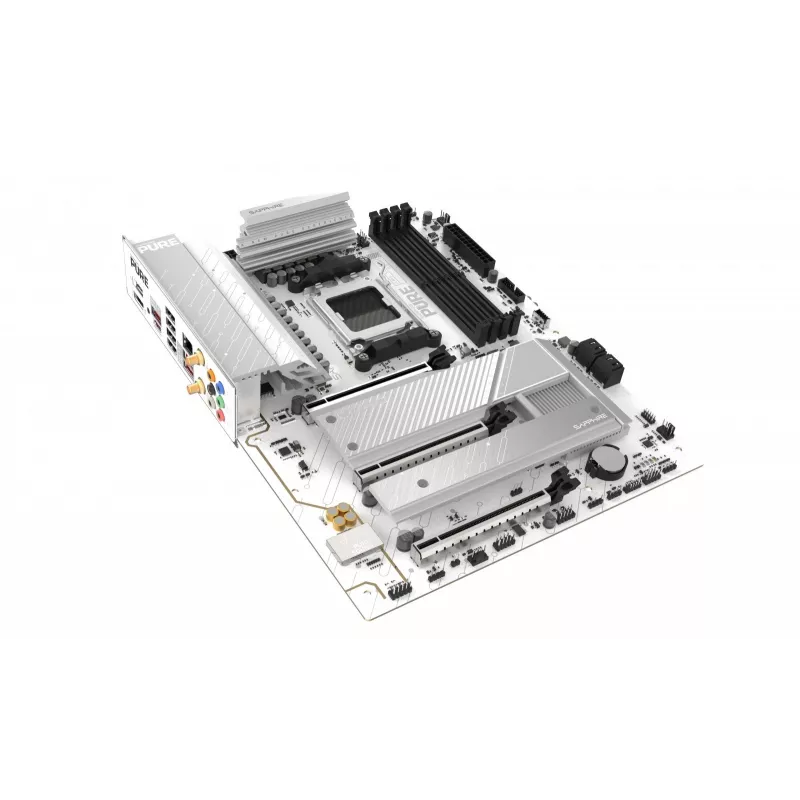 Mātesplate Sapphire PURE B850A WIFI7 ATX — B850 mikroshēmojums, Wi‑Fi 7, DDR4 atbalsts