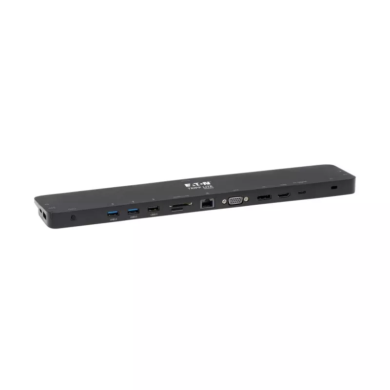 USB-C dokstacija, trīskāršs displejs - 4K HDMI un DP, VGA, USB 3.2 Gen 1, USB-A/C centrmezgls, GbE, 100 W PD uzlāde