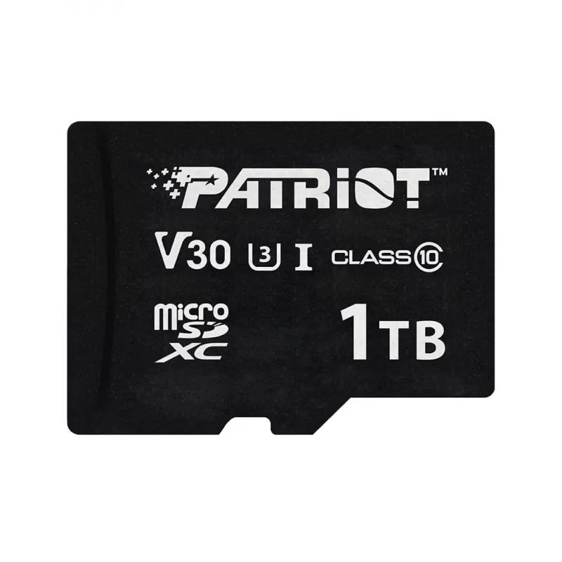 MicroSDXC atmiņas karte PATRIOT VX Series 1 TB — UHS‑I, Class 10, U3, V30, 90 MB/s lasīšana, 80 MB/s rakstīšana