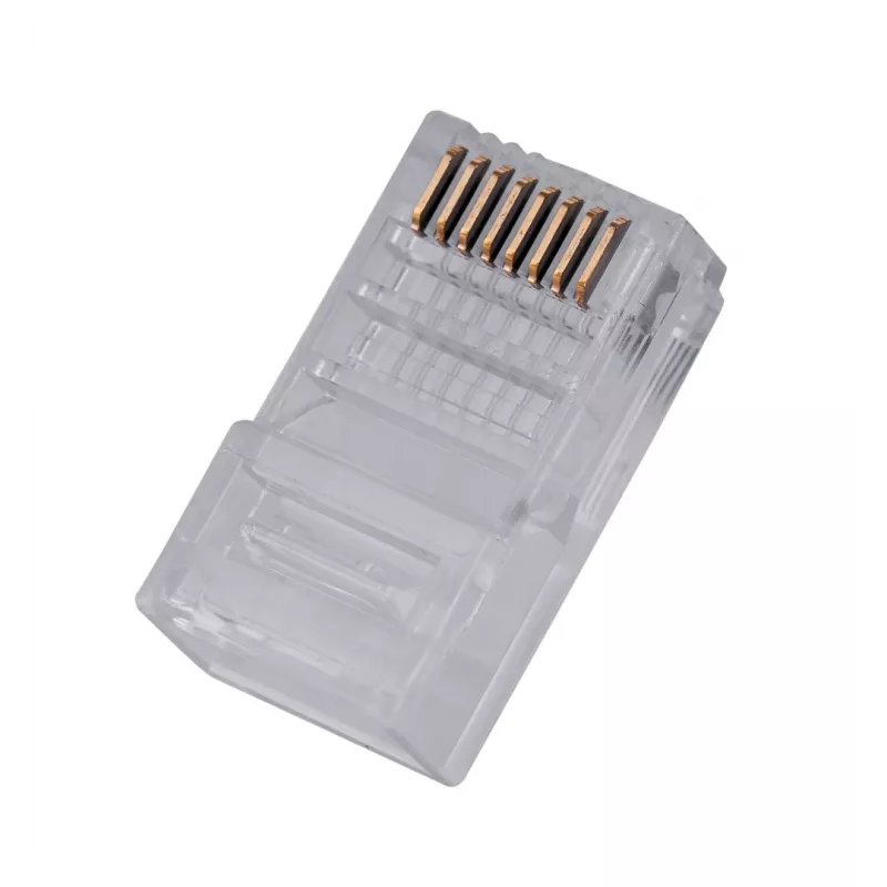 RJ45 spraudnis GEMBIRD PLUG3UP6/100, Cat5, taisns vīrišķais, caurspīdīgs, apzeltīti kontakti, iepakojumā 100