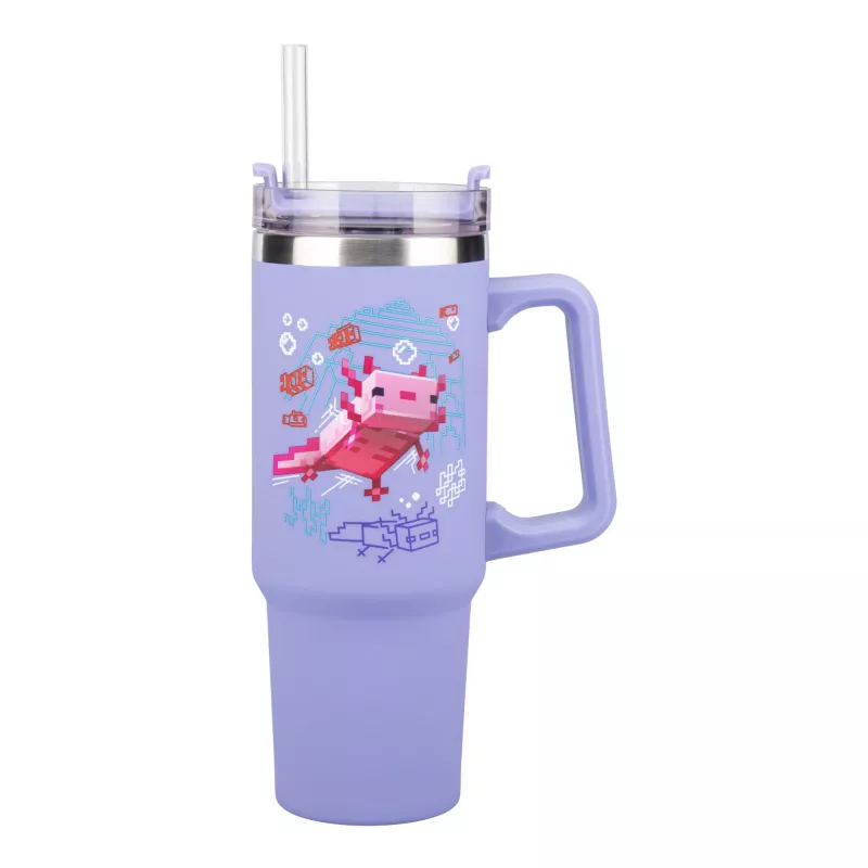 Paladone Minecraft purpura termokrūze ar salmiņu, 900 ml
