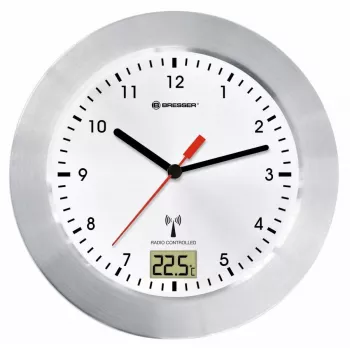 Quartz clock Bresser Optics MYTIME BATH RC Circle Silver balta