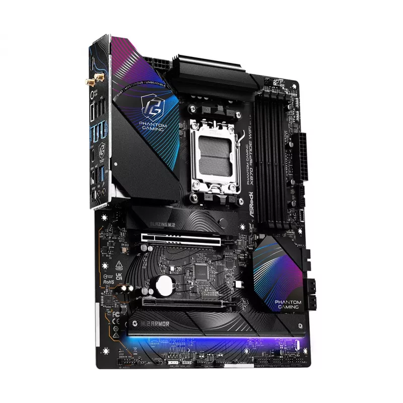 Mātesplate ASRock X870 Riptide WiFi — ATX, AMD X870, Socket AM5, DDR5, 4 DIMM, 256 GB, Wi‑Fi 7, 2.5GbE