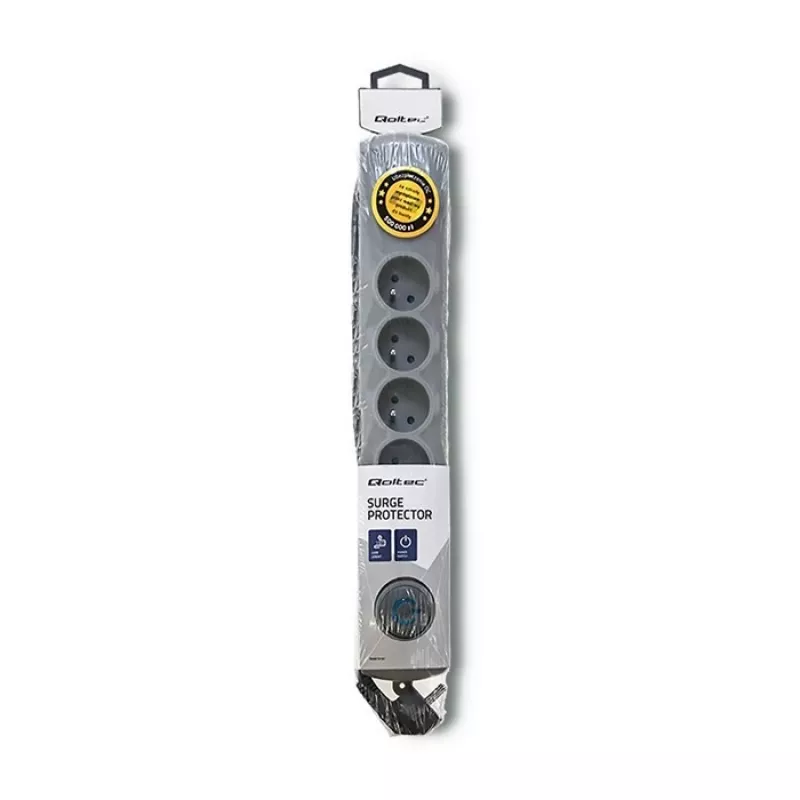 Pārsprieguma aizsargs Qoltec 50165 pelēks 6 maiņstrāvas ligzdas 230 V 1,8 m