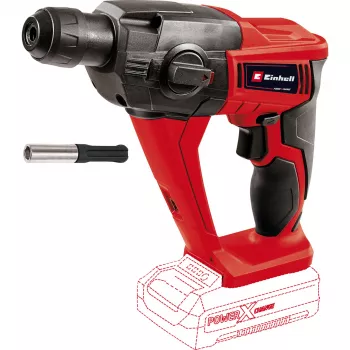 Bezvadu triecienurbjmašīna EINHELL Power X-Change TE‑HD 18 Li, 18 V, Li-Ion 4.0 Ah Plus, ar urbju un kaltu komplektu