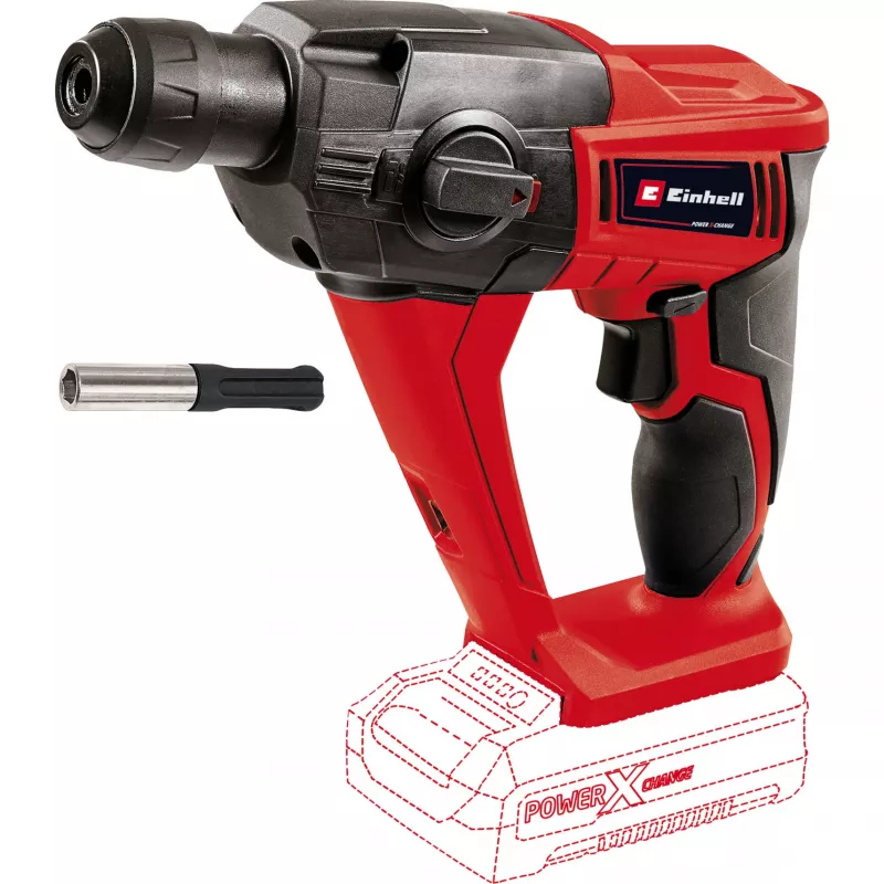 Bezvadu triecienurbjmašīna EINHELL Power X-Change TE‑HD 18 Li, 18 V, Li-Ion 4.0 Ah Plus, ar urbju un kaltu komplektu