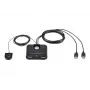 USB 2.0 2-portu perifērijas koplietošanas ierīce ATEN US224AT — USB Type-A, 1,8 m kabelis, melna